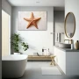 Wall Art titled: The Starfish in a Horizontal format with: Brown, and Beige Colors; Decoration the Bathroom wall