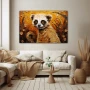Wall Art titled: How Cute You Are in a Horizontal format with: Brown, Orange, and Beige Colors; Decoration the Beige Wall wall