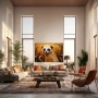Wall Art titled: How Cute You Are in a Horizontal format with: Brown, Orange, and Beige Colors; Decoration the Living Room wall