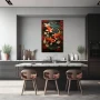 Wall Art titled: The Good Fortune in a Vertical format with: Orange, Red, and Green Colors; Decoration the Kitchen wall