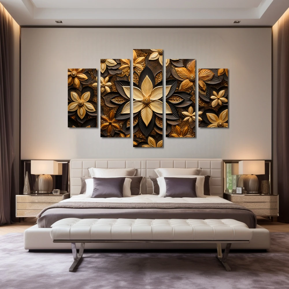 Wall Art titled: The Treasure of Luck in a Horizontal format with: and Brown Colors; Decoration the Bedroom wall