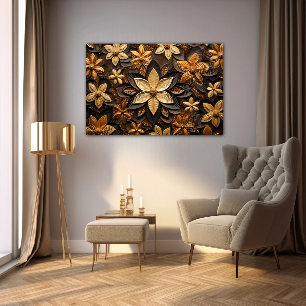 Wall Art titled: The Treasure of Luck in a Horizontal format with: and Brown Colors; Decoration the Living Room wall
