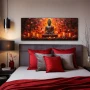 Wall Art titled: My Inner Peace in a Elongated format with: Mustard, Orange, and Red Colors; Decoration the Bedroom wall