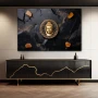 Wall Art titled: The Center of Emotional Balance in a Horizontal format with: Golden, and Black Colors; Decoration the Sideboard wall
