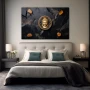 Wall Art titled: The Center of Emotional Balance in a Horizontal format with: Golden, and Black Colors; Decoration the Bedroom wall