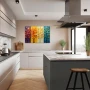 Wall Art titled: Every season brings new emotions in a Horizontal format with: Yellow, and Green Colors; Decoration the Kitchen wall