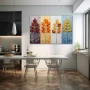 Wall Art titled: Each season has its own magic. in a Horizontal format with: Yellow, Brown, and Orange Colors; Decoration the Kitchen wall