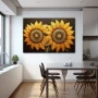 Wall Art titled: Light and Life in a Horizontal format with: Yellow, Brown, and Orange Colors; Decoration the Kitchen wall