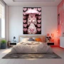 Cuadro Esquivando el amor en formato vertical con colores Blanco, Rosa, Pastel; Decorando pared de Dormitorio Juvenil
