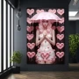Wall Art titled: Dodging Love in a Vertical format with: white, Pink, and Pastel Colors; Decoration the Black Walls wall