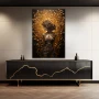 Wall Art titled: Venus: The Goddess of Love in a Vertical format with: Golden, Brown, and Black Colors; Decoration the Sideboard wall