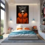 Wall Art titled: Style and Citrus Fashion in a Vertical format with: Orange, and Black Colors; Decoration the Teenage wall