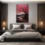 Wall Art titled: Spring in Bloom in a Vertical format with: Purple, Pink, and Pastel Colors; Decoration the Bedroom wall