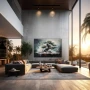 Wall Art titled: Symbol of Eternity in a Horizontal format with: Grey, and Green Colors; Decoration the Living Room wall