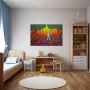 Wall Art titled: The Emotional Maze in a Horizontal format with: Red, Green, and Vivid Colors; Decoration the Teenage wall