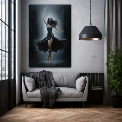 Wall Art titled: Sensuality in Motion in a  format with: Grey, Black, and Monochromatic Colors; Decoration the Grey Walls wall