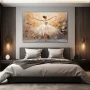 Wall Art titled: Dance Under a Rain of Emotions in a Horizontal format with: Brown, Beige, and Pastel Colors; Decoration the Bedroom wall