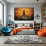 Wall Art titled: Dance with Passion and Freedom in a Horizontal format with: Yellow, and Brown Colors; Decoration the Teenage wall