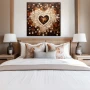 Cuadro Amor al cuadrado en formato cuadrado con colores Blanco, Marrón, Beige; Decorando pared de Habitación dormitorio