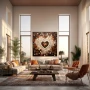 Wall Art titled: Love Squared in a Square format with: white, Brown, and Beige Colors; Decoration the Living Room wall