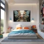 Wall Art titled: Lucky Fairy in a Horizontal format with: Turquoise, and Pastel Colors; Decoration the Teenage wall