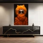 Wall Art titled: Inspiration Has Arrived in a Vertical format with: Orange, and Black Colors; Decoration the Sideboard wall