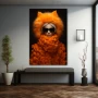 Wall Art titled: Inspiration Has Arrived in a Vertical format with: Orange, and Black Colors; Decoration the Grey Walls wall