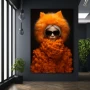 Wall Art titled: Inspiration Has Arrived in a Vertical format with: Orange, and Black Colors; Decoration the Black Walls wall