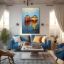 Wall Art titled: Like Master, Like Sailor in a Vertical format with: Yellow, Blue, and Red Colors; Decoration the Apartamento en la playa wall