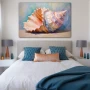 Cuadro Ecos Marinos en formato horizontal con colores Pastel; Decorando pared de Habitación dormitorio