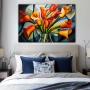 Wall Art titled: Spring Geometry in a Horizontal format with: Yellow, Orange, and Green Colors; Decoration the Bedroom wall