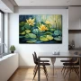 Wall Art titled: Botanical Symmetry in a Horizontal format with: Yellow, and Green Colors; Decoration the Kitchen wall