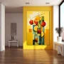 Wall Art titled: Geometric Vitamins in a Vertical format with: Yellow, Red, Green, and Vivid Colors; Decoration the Yellow Walls wall
