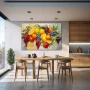 Wall Art titled: Vitamin Impressionism in a Horizontal format with: Yellow, Red, Violet, and Vivid Colors; Decoration the Kitchen wall