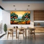 Wall Art titled: Citrus in the Sun in a Horizontal format with: Yellow, Orange, Green, and Vivid Colors; Decoration the Kitchen wall