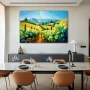 Wall Art titled: In vino veritas in a Horizontal format with: Blue, and Green Colors; Decoration the Living Room wall