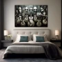 Wall Art titled: The Rolling Resistors in a Horizontal format with: white, Grey, and Monochromatic Colors; Decoration the Bedroom wall