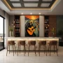 Wall Art titled: The Musical Scream in a Vertical format with: Grey, Orange, and Black Colors; Decoration the Bar wall