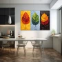 Wall Art titled: Life Cycle Multicolor in a Horizontal format with: Orange, Red, and Vivid Colors; Decoration the Kitchen wall