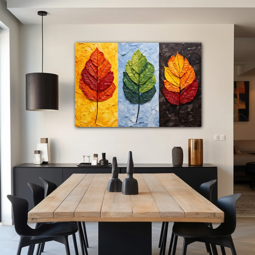 Wall Art titled: Life Cycle Multicolor in a Horizontal format with: Orange, Red, and Vivid Colors; Decoration the Living Room wall