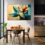 Wall Art titled: Reflections of Chlorophyll in a Horizontal format with: Yellow, Orange, and Green Colors; Decoration the Kitchen wall