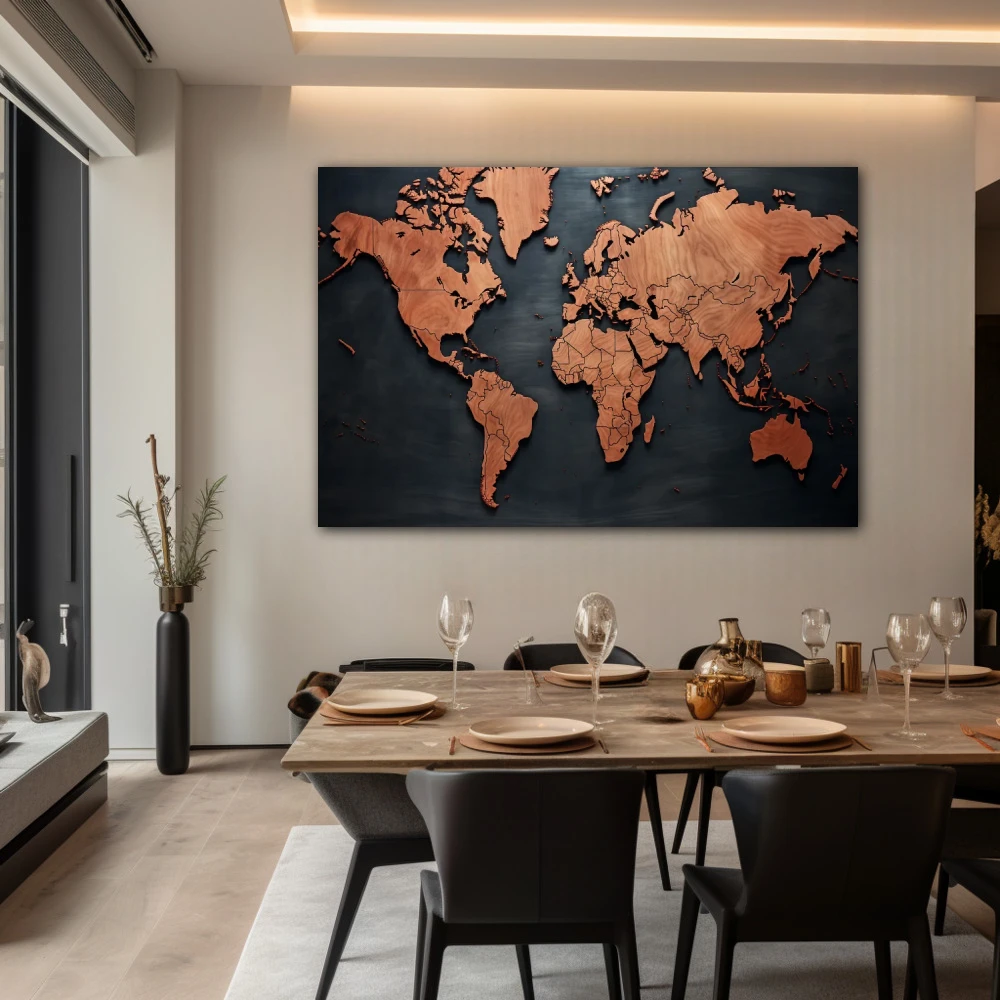 Wall Art titled: Echoes of Pangea in a Horizontal format with: Grey, and Brown Colors; Decoration the Living Room wall