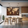 Wall Art titled: Organic Map in a Horizontal format with: Brown, and Beige Colors; Decoration the Kitchen wall