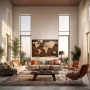 Wall Art titled: Organic Map in a Horizontal format with: Brown, and Beige Colors; Decoration the Living Room wall
