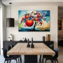 Wall Art titled: Metamorphosis of the Apple in a Horizontal format with: Blue, Red, and Vivid Colors; Decoration the Living Room wall