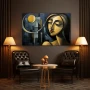 Wall Art titled: Twilight Inspiration in a Horizontal format with: Yellow, and Blue Colors; Decoration the Living Room wall