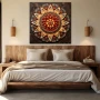 Wall Art titled: Concentric Harmony in a Square format with: Brown, and Beige Colors; Decoration the Bedroom wall
