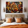 Wall Art titled: The Cycles are Temporary in a Horizontal format with: Blue, Orange, and Vivid Colors; Decoration the Bedroom wall