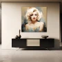 Wall Art titled: Immortal Blonde in a Square format with: Grey, Beige, and Pastel Colors; Decoration the Sideboard wall