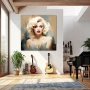 Wall Art titled: Immortal Blonde in a Square format with: Grey, Beige, and Pastel Colors; Decoration the Living Room wall